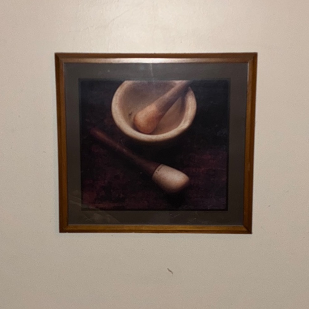 Framed Mortar and Pestle Art